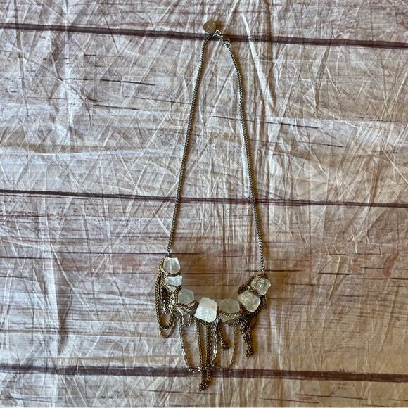 Gemma Redux Rock Crystal Chunky Chain Long Necklace As Seen on Gossip Girl Gold - Picture 2 of 5